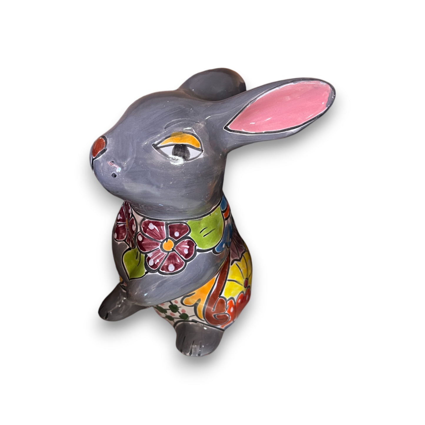 Talavera Bunny Statue | Colorful Hand-Painted Mexican Rabbit Decor