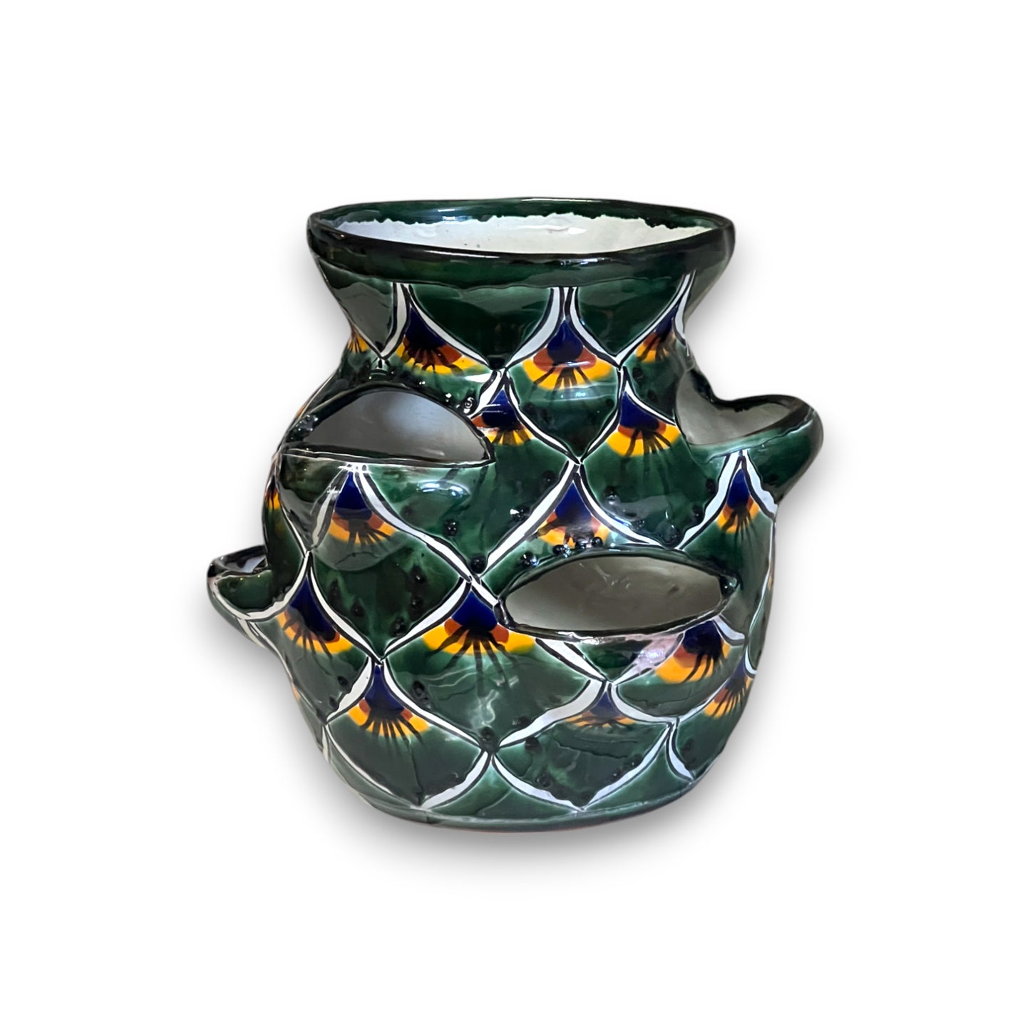Talavera Strawberry Planter | Green Peacock Design