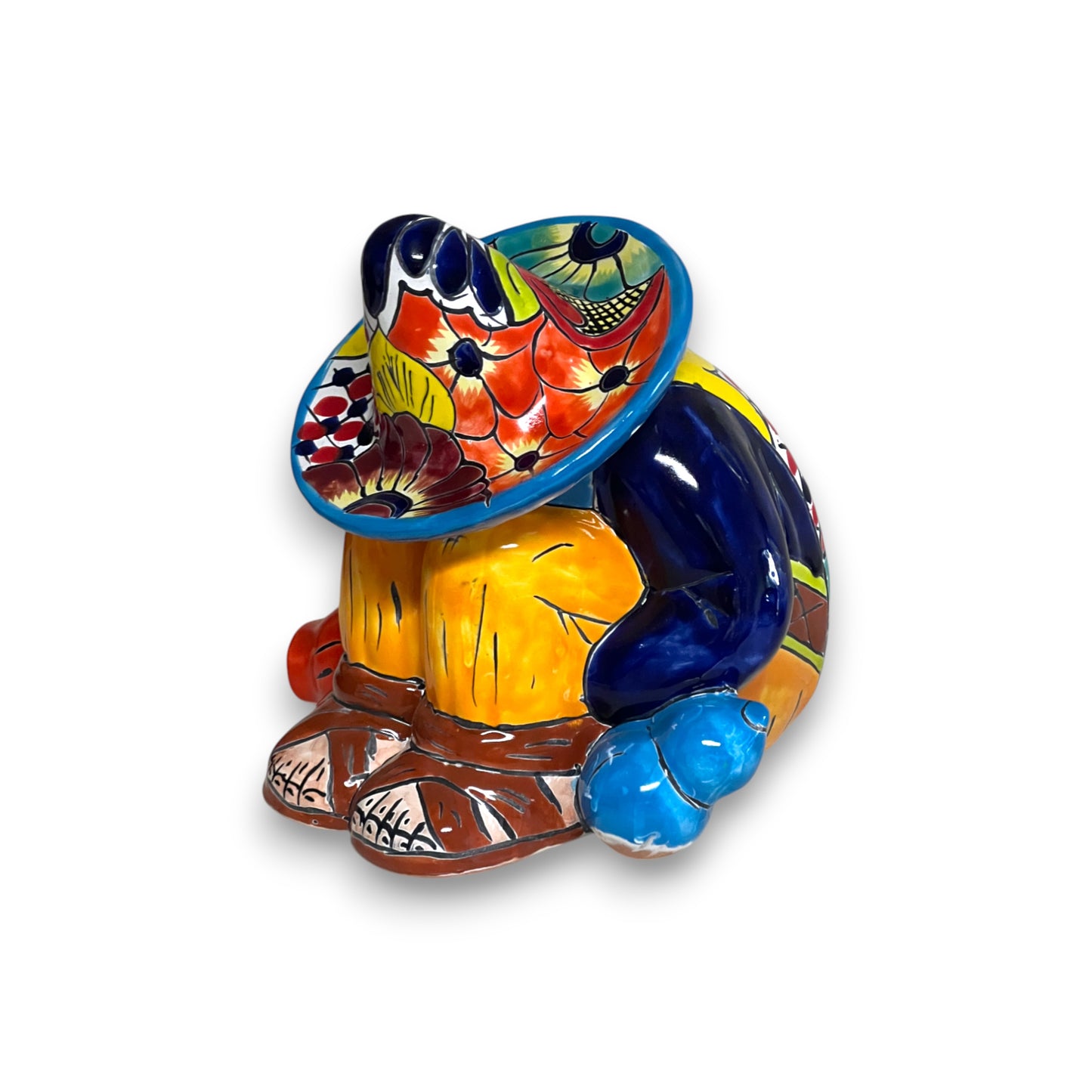Talavera Canister with Lid | Sleeping Panchito Mexican Pottery Jar