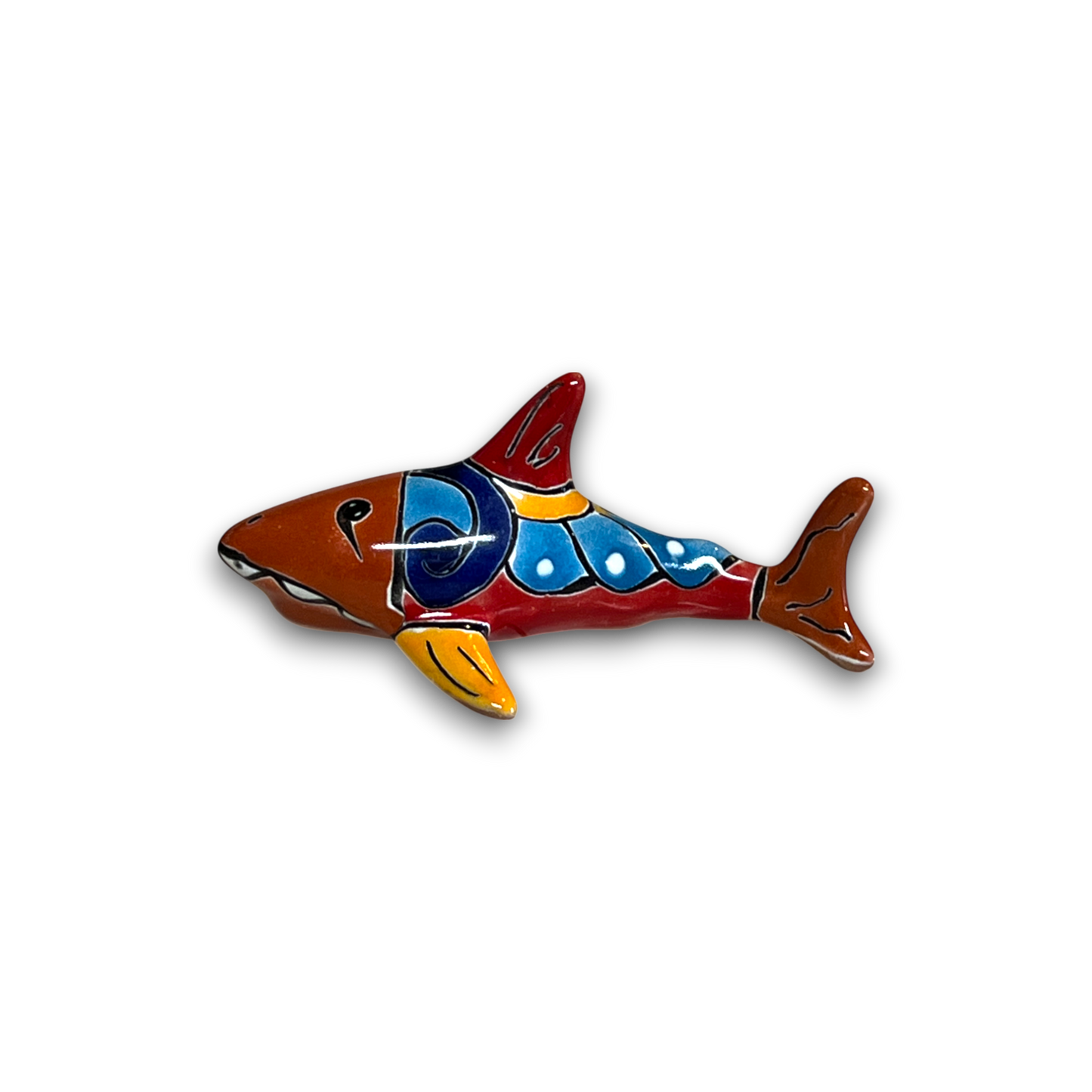 Talavera Shark Figurine | Colorful Handcrafted Mexican Art