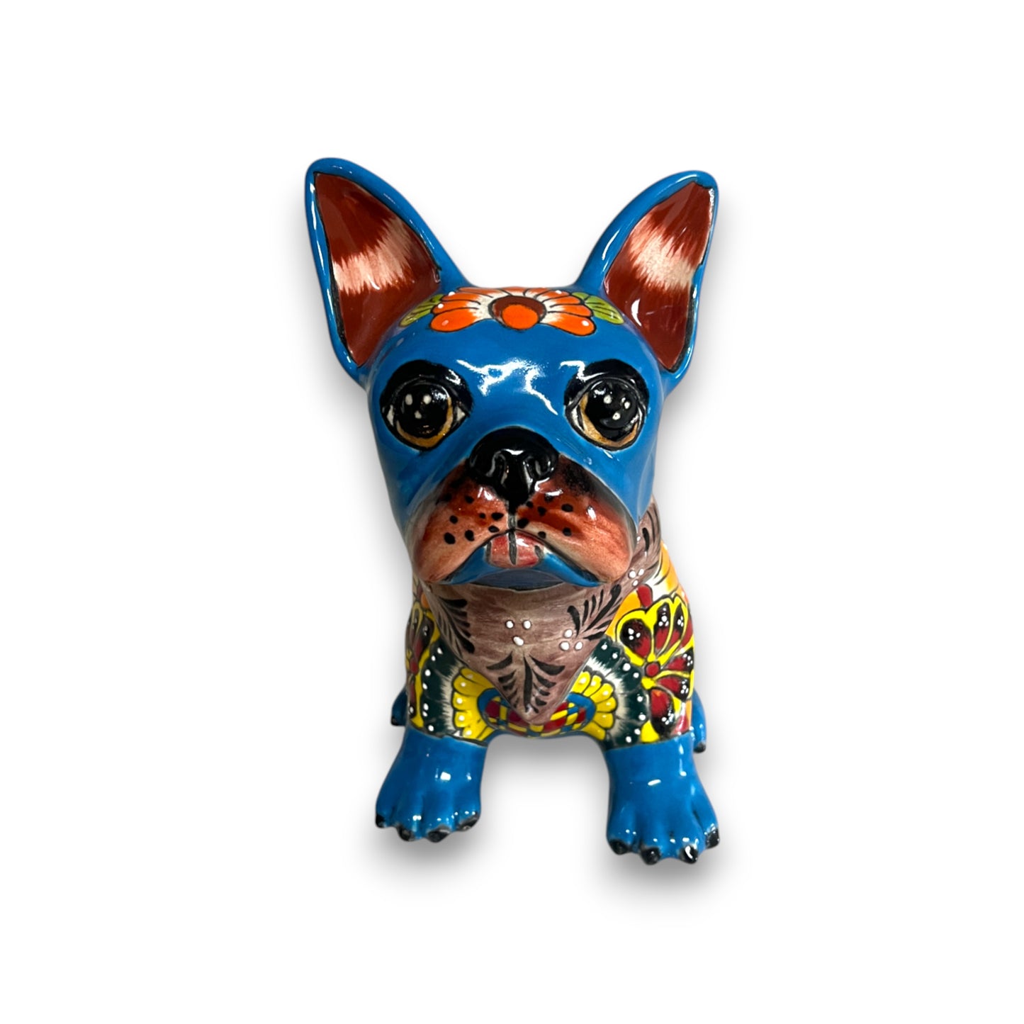 Talavera French Bulldog | Handcrafted Mexican Frenchie Statue
