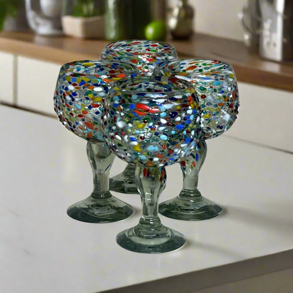 Mexican Margarita Glass | Fish Bowl Confetti Pebble