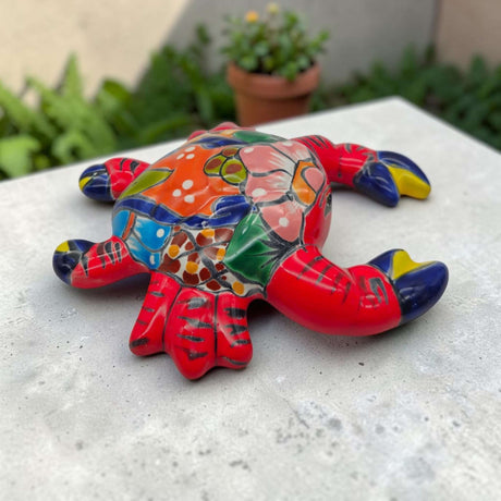 Talavera Crab Sculpture | Vibrant Handmade Mexican Art