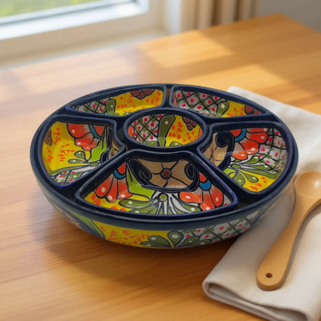 Talavera Appetizer Tray Set | Mexican Hand-Painted Pottery