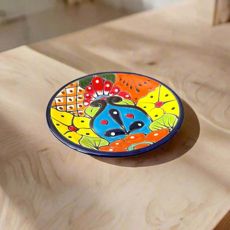 6" Talavera Dinner Plate | Colorful Mexican Dinnerware hand-painted vibrant floral pattern, kiln-fired lead-free glaze from Guanajuato workshop