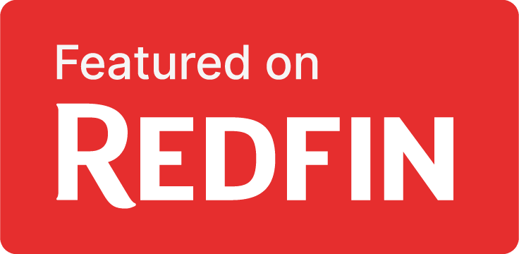Featured on Redfin logo on red background indicating real estate listing recognition