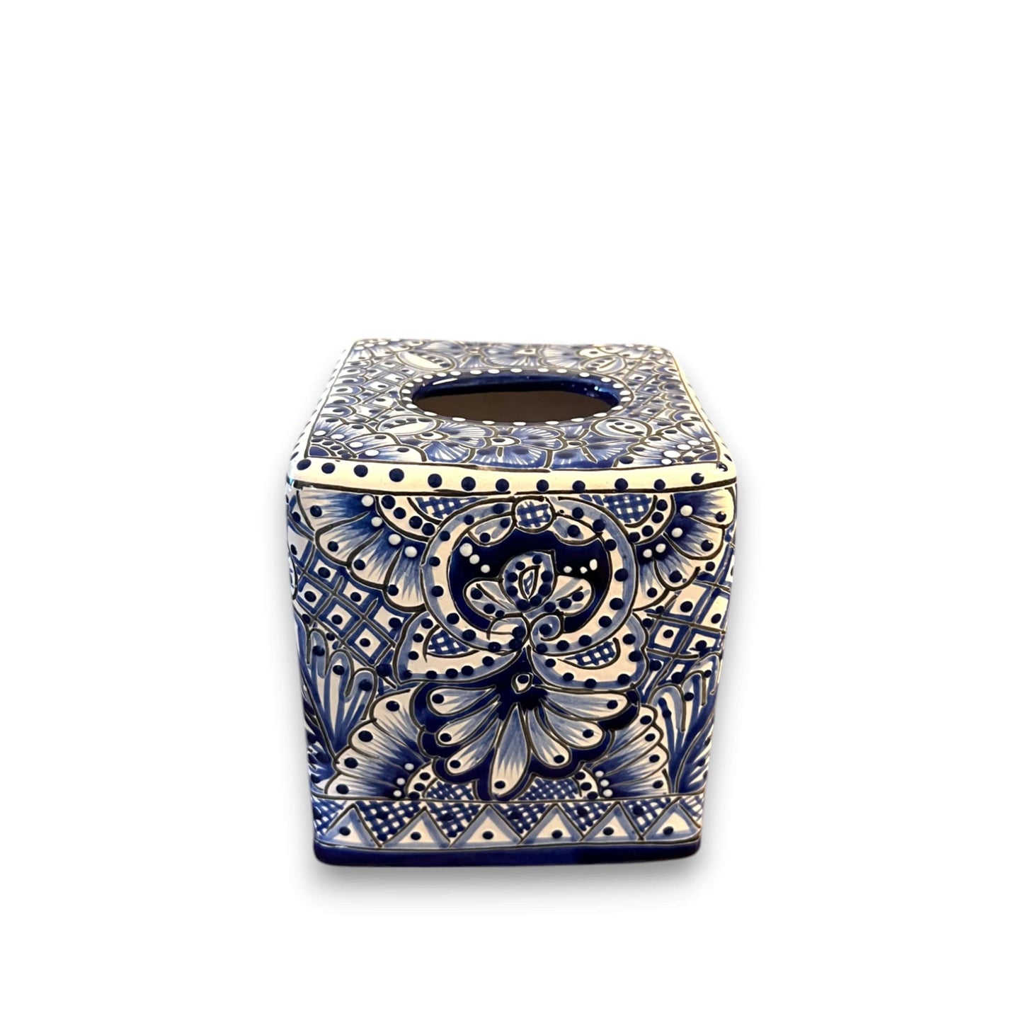 Blue & White Talavera Tissue Box Cover | Mexican Decor