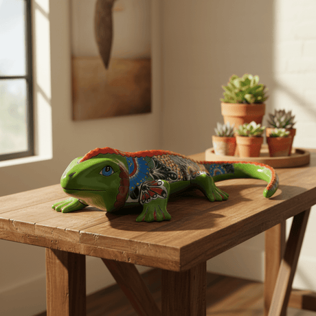 Extra Large Talavera Iguana Statue - lifestyle product view 1