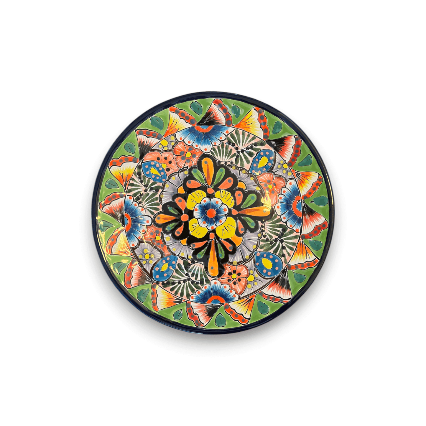 10" Talavera Dinner Plate | Colorful Mexican Dinnerware hand-painted 10-inch ceramic plate with vibrant floral Talavera design