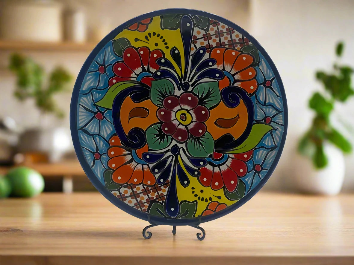 2 shops HANDCRAFTED URIARTE TALAVERA PUEBLA DINNER PLATES 11.25