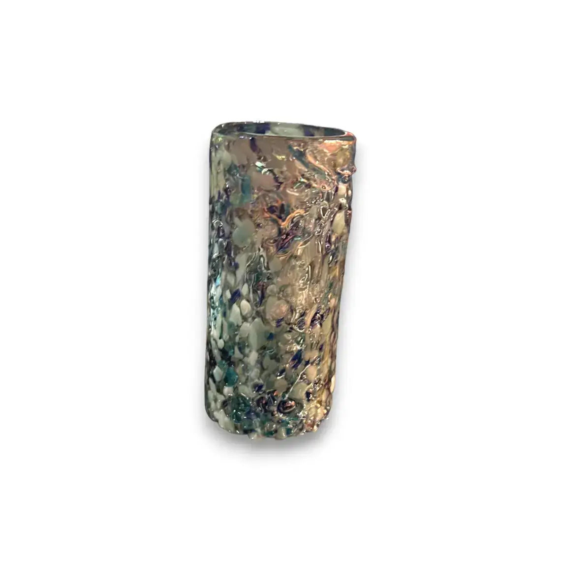 Handmade Blue Confetti Shot Glass | Artisanal
