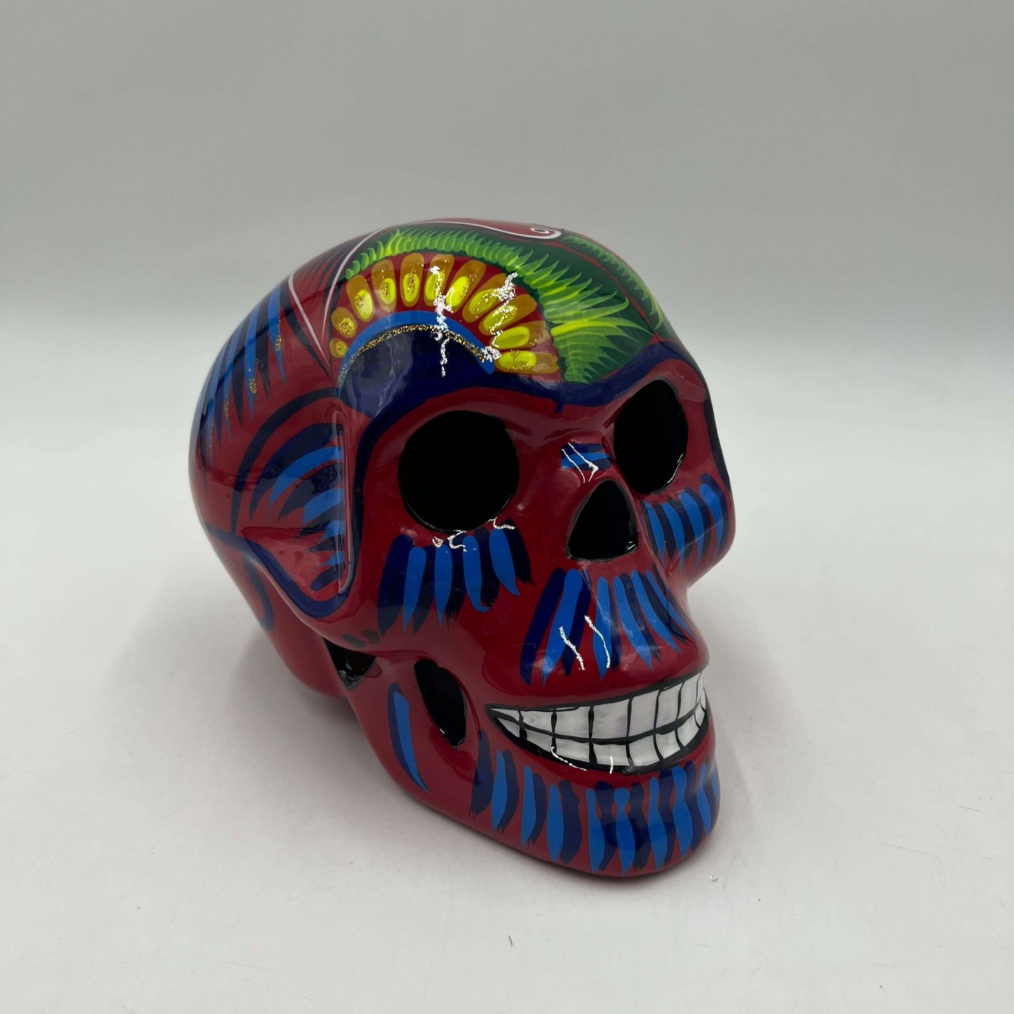 Guerrero Calavera Skull - Large Hand-Painted Art
