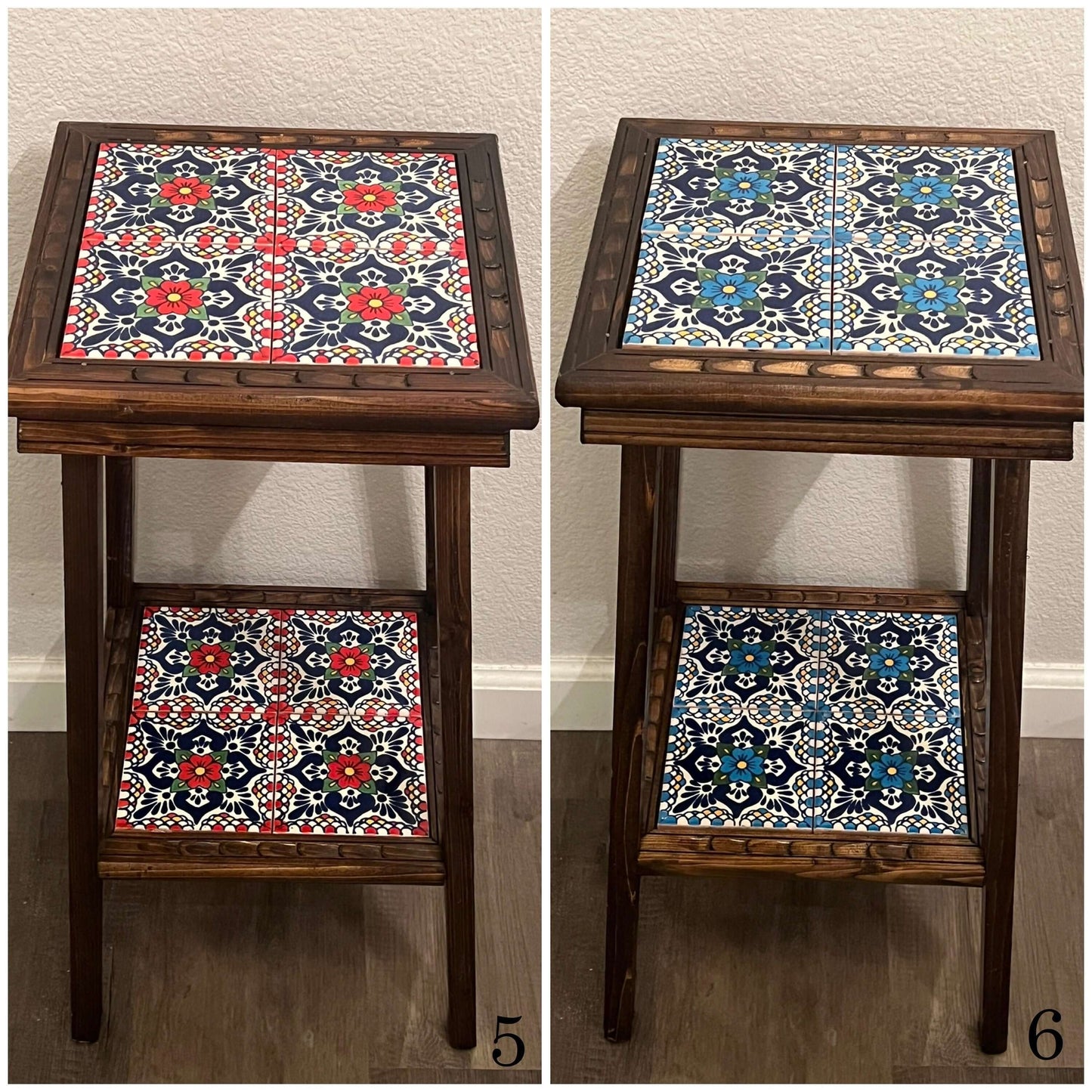 Handmade Mexican End Table - Talavera Charm