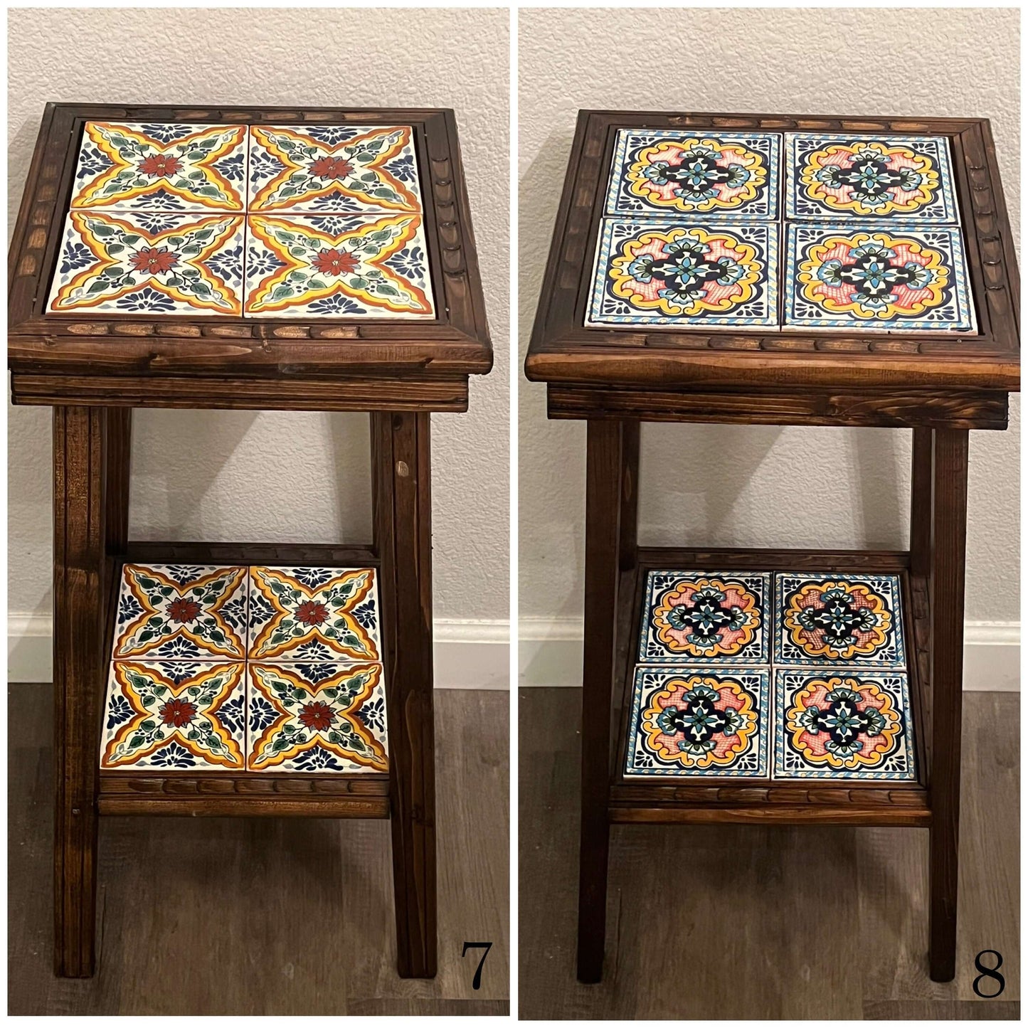 Handmade Mexican End Table - Talavera Charm