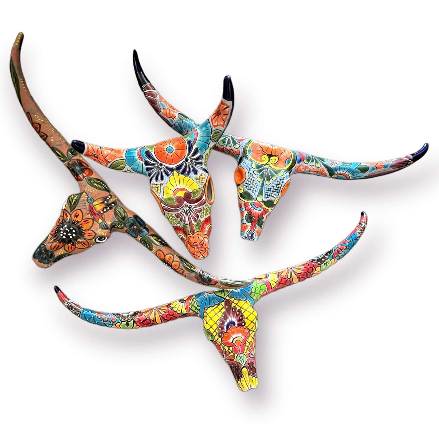 Talavera Longhorn Bull Skull | Mexican Wall Art