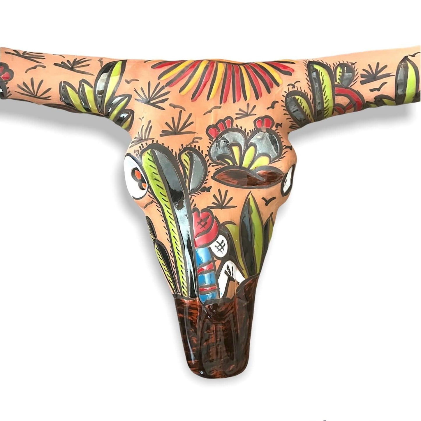 Talavera Longhorn Bull Skull | Mexican Wall Art