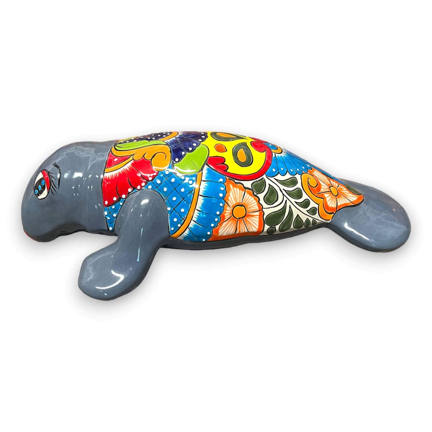 Mexican Handmade Talavera Seal Statue - Medium