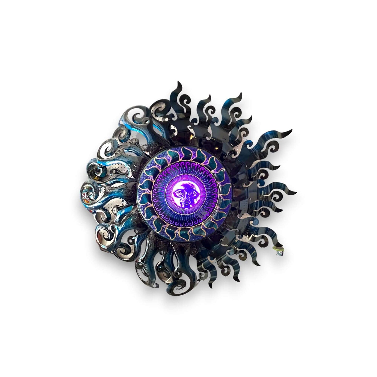 Handmade Mexican Sun Wall Art - 5ft Metal Decor