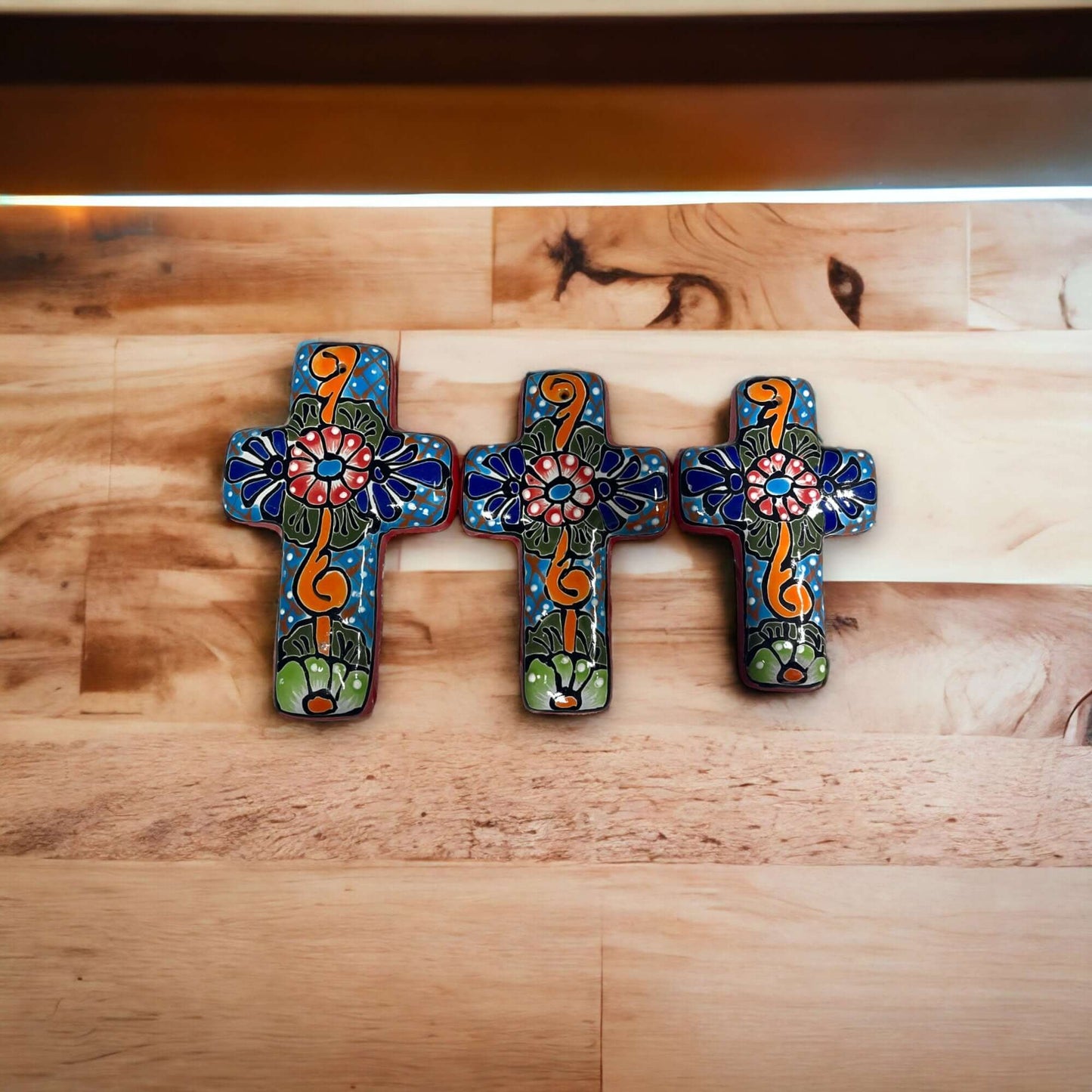Set of 3 Talavera Crosses | Handcrafted Art
