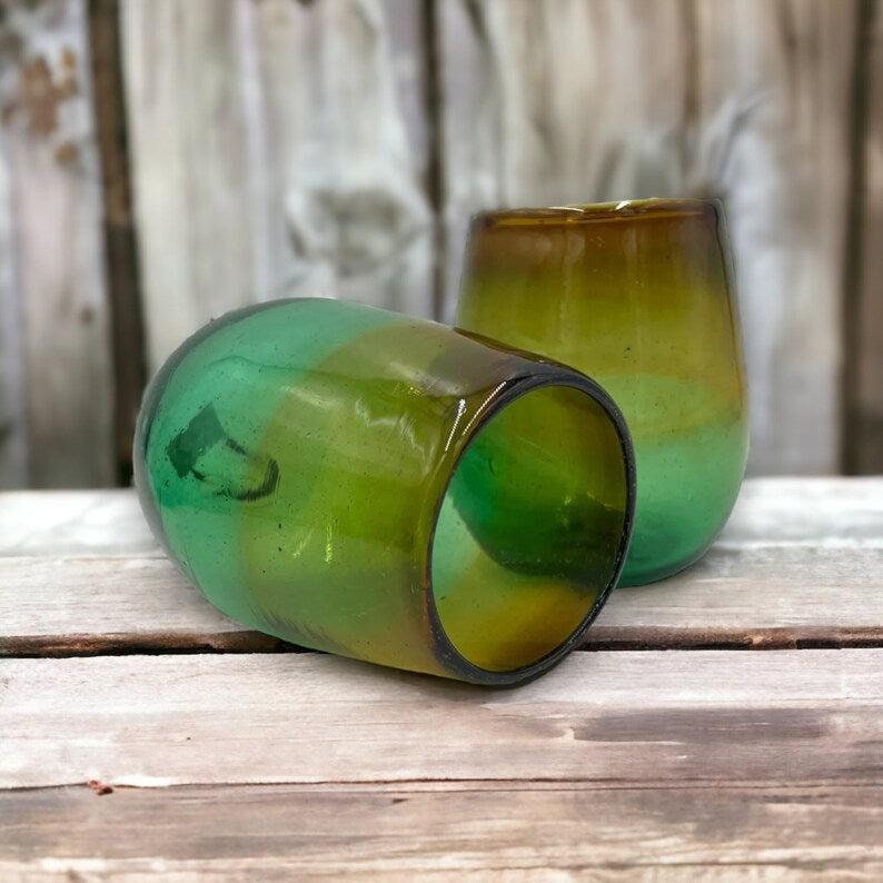 Vtg Handblown top Glass 12