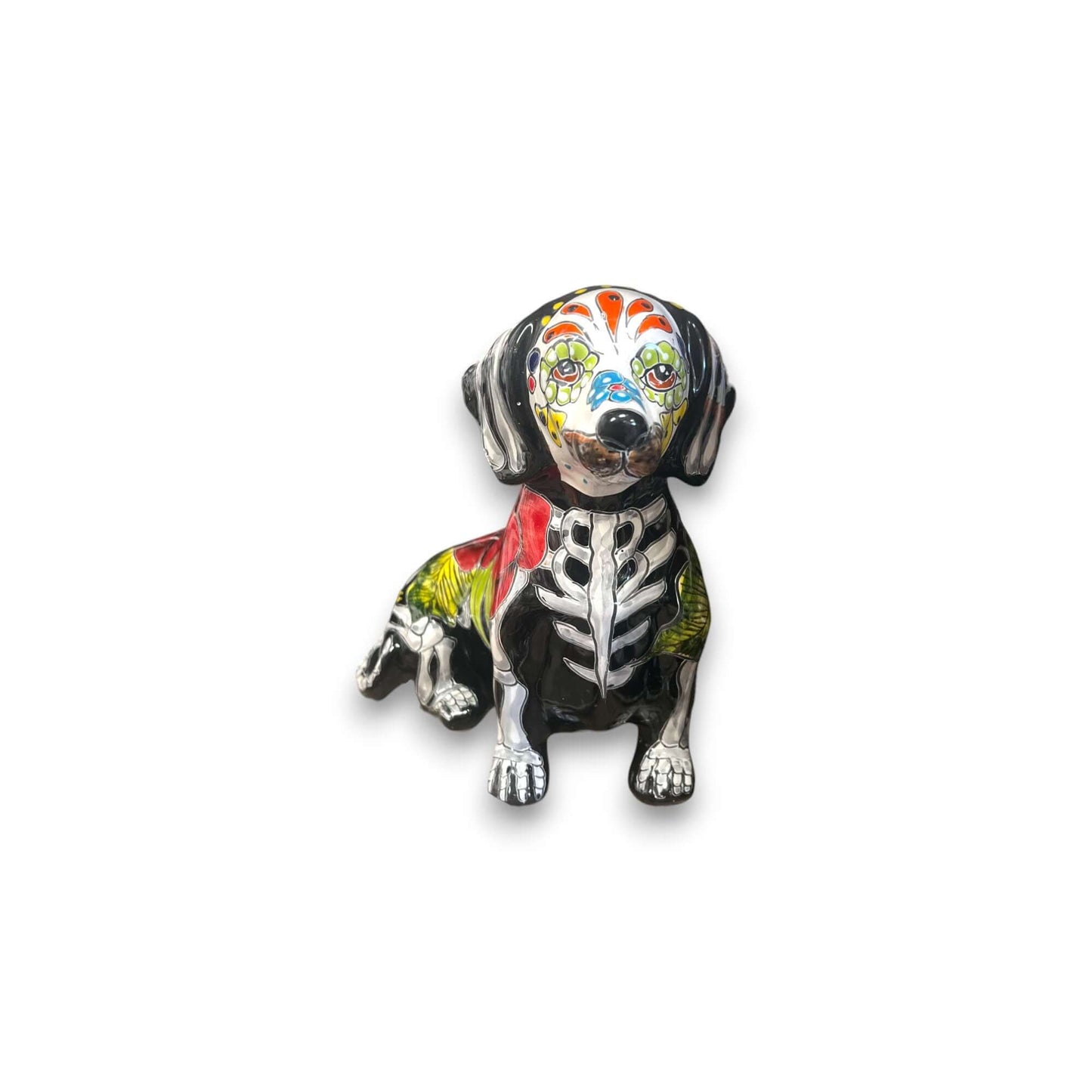 Colorful Talavera Dachshund Statue | Medium