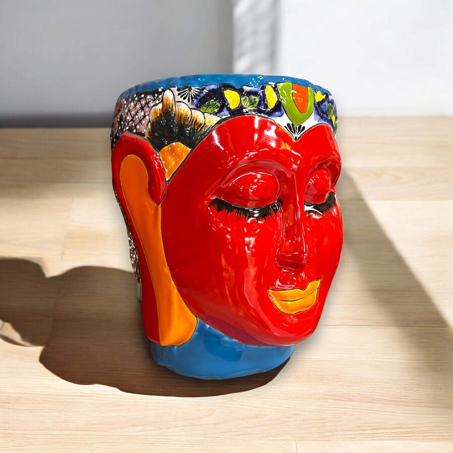 Hand-Painted Talavera Face Planter | Large
