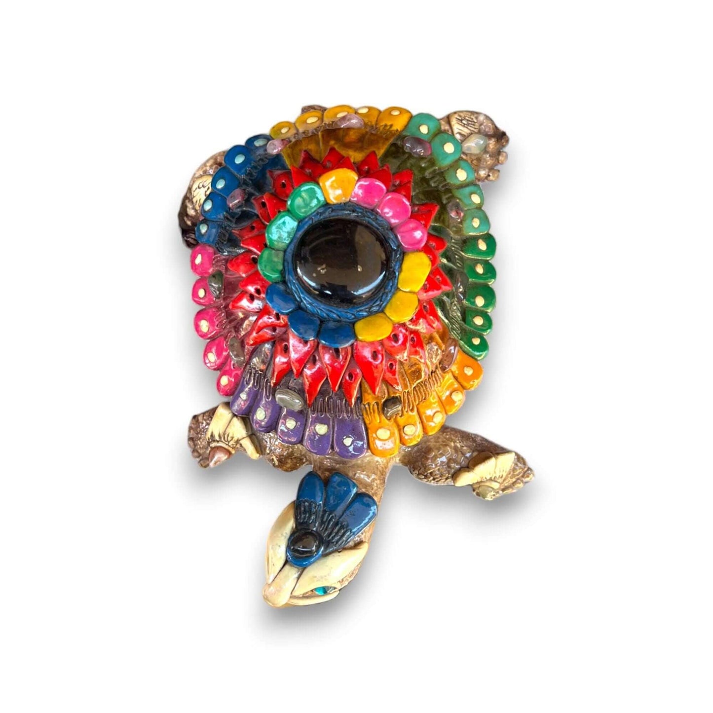 Artisan Aztec Turtle Statue - Small Cultural Decor