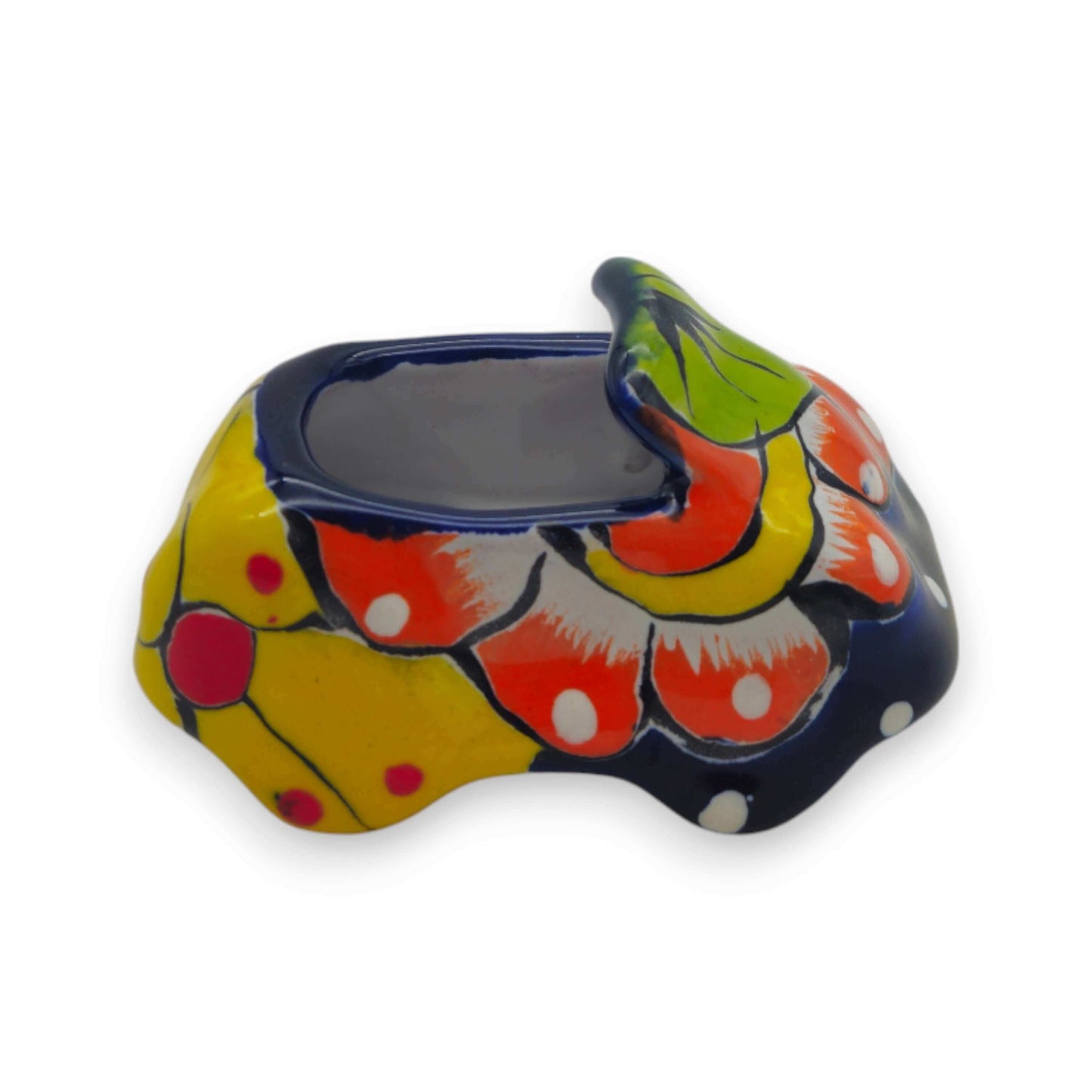 Mini Talavera Car Planter | Hand-Painted Mexican Figurine small colorful ceramic car planter with floral Talavera design