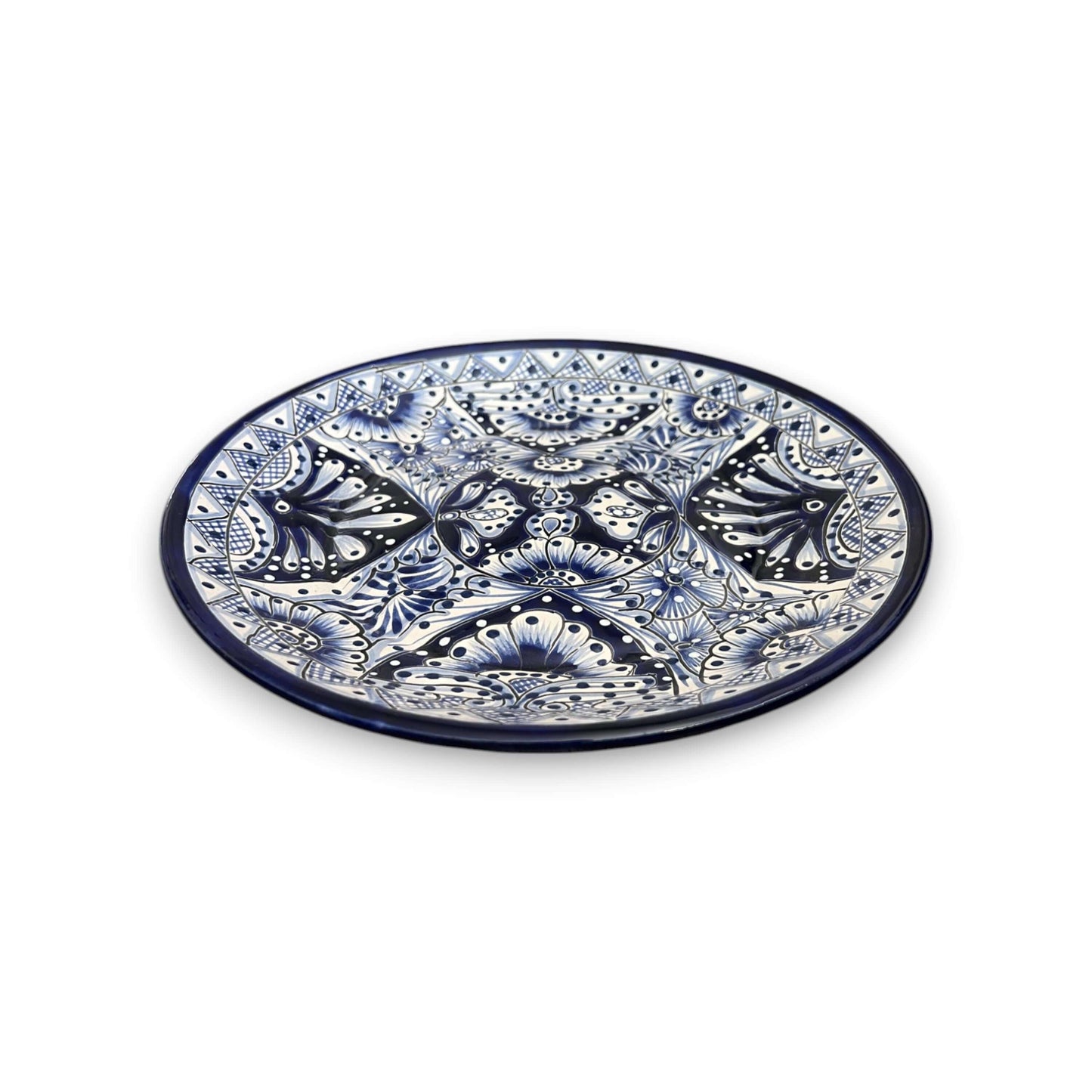 11.5" Talavera Blue & White Dinner Plate