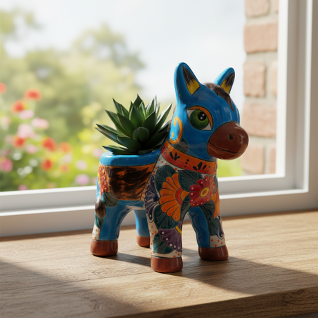 Talavera Donkey Planter - lifestyle product view 1