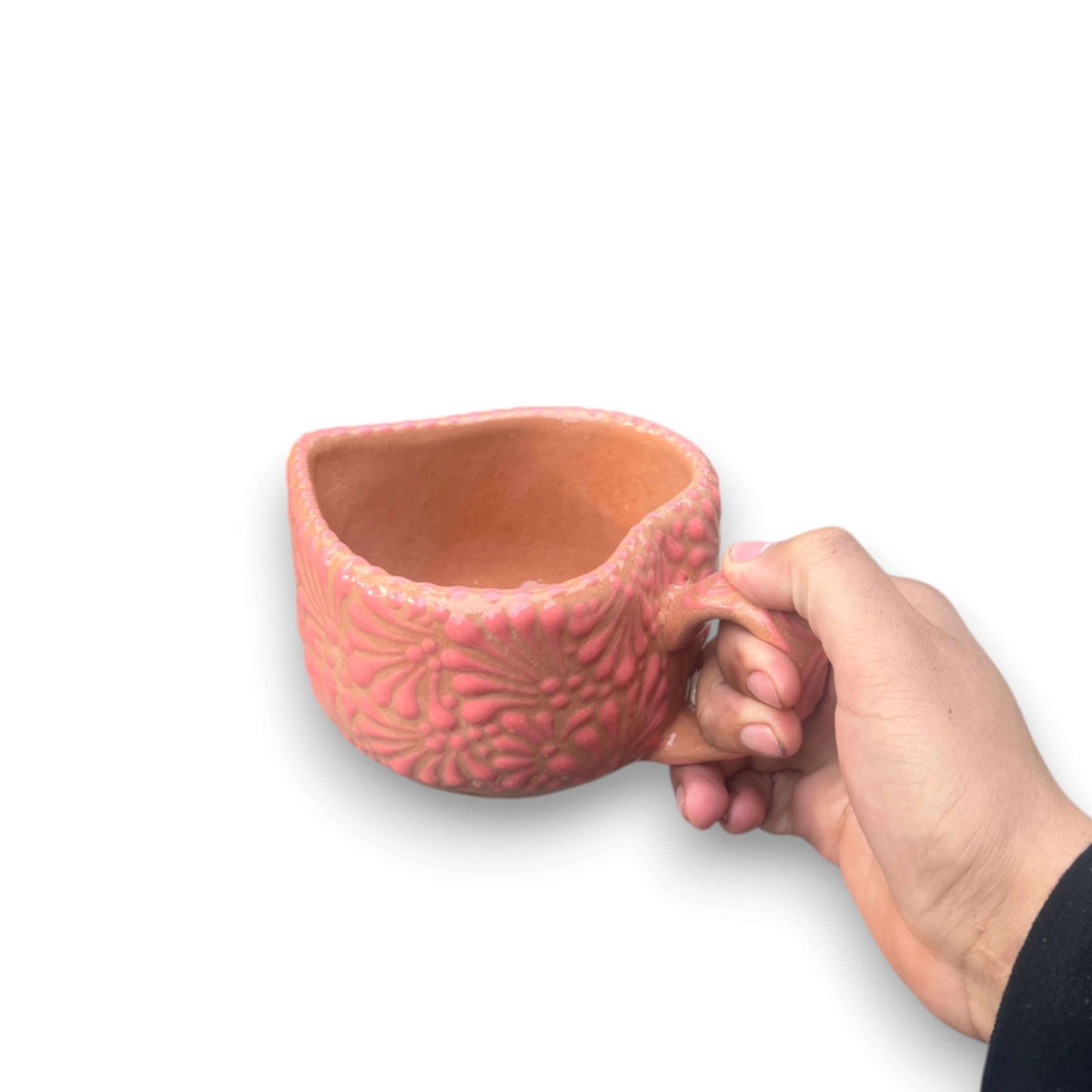Talavera Heart Mug | Hand-Painted Pink Coffee Cup