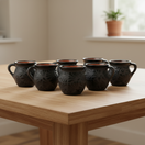 Black Talavera Jarrito Mug | Handmade Mexican Clay Coffee Cup