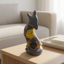 Talavera Howling Coyote Statue | Handmade Mexican Desert Animal Decor