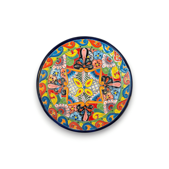 11.5" Talavera Dinner Plate | Vibrant Mexican Dinnerware - handmade hand-painted colorful Talavera ceramic plate from Guanajuato, Mexico