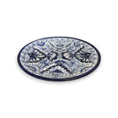 11.5" Talavera Blue & White Dinner Plate | Mexican Dinnerware - hand-painted blue floral ceramic plate from Guanajuato, kiln-fired lead-free glaze