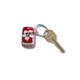 Hand-Painted Mexican Clay Car Keychain