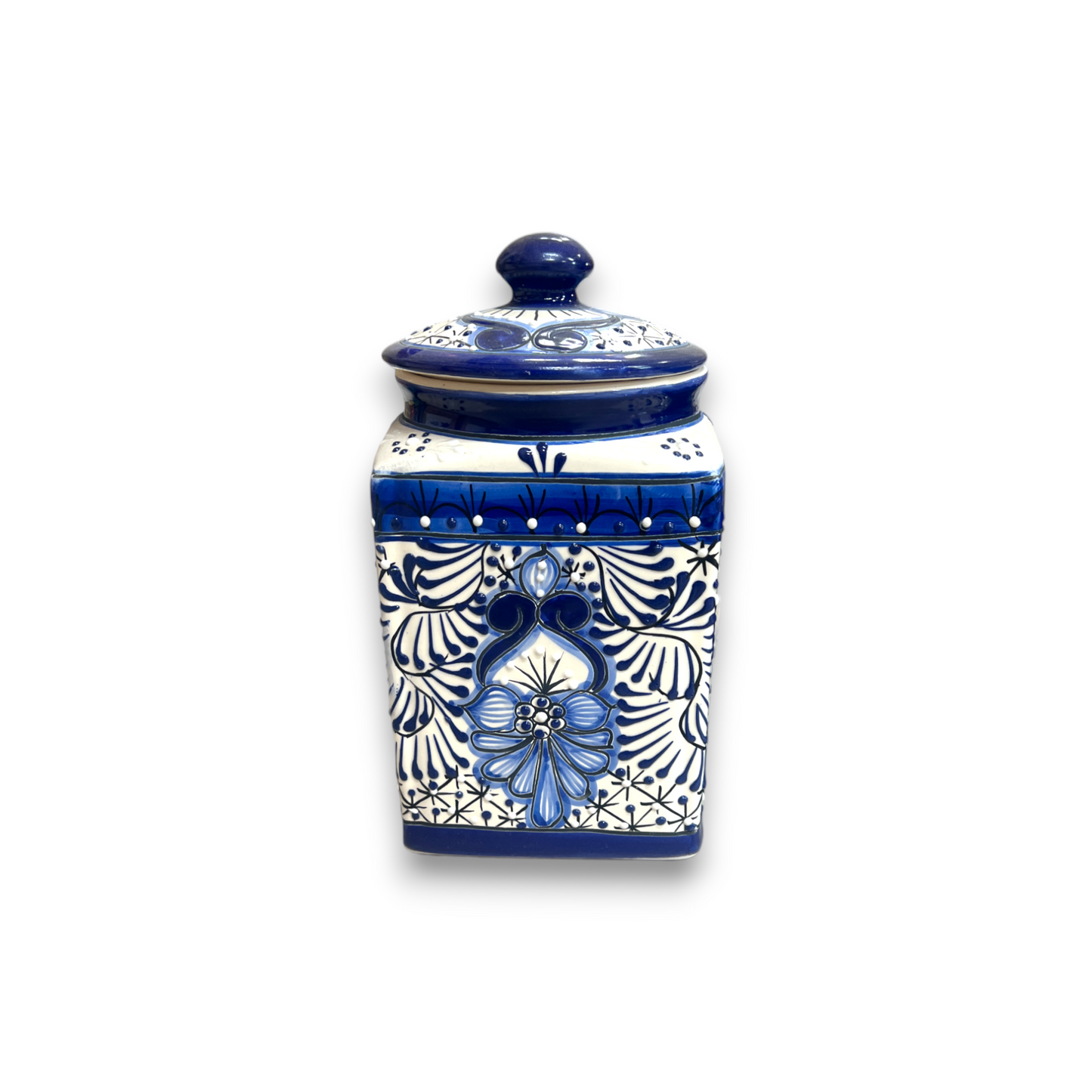 Handmade Blue Canister Set | Colorful Mexican Talavera Pottery