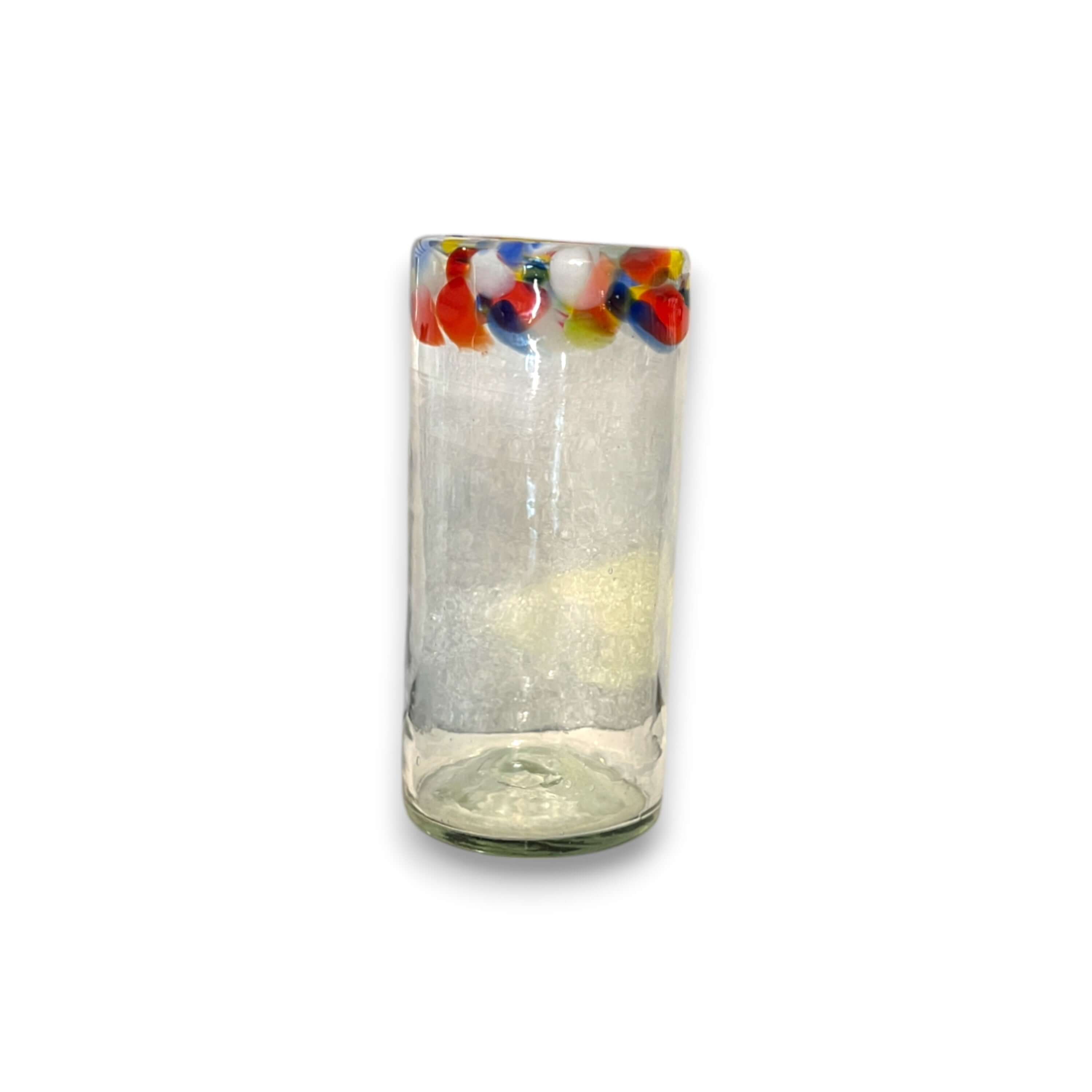 Hand Blown Tumbler Glass | Confetti Rim