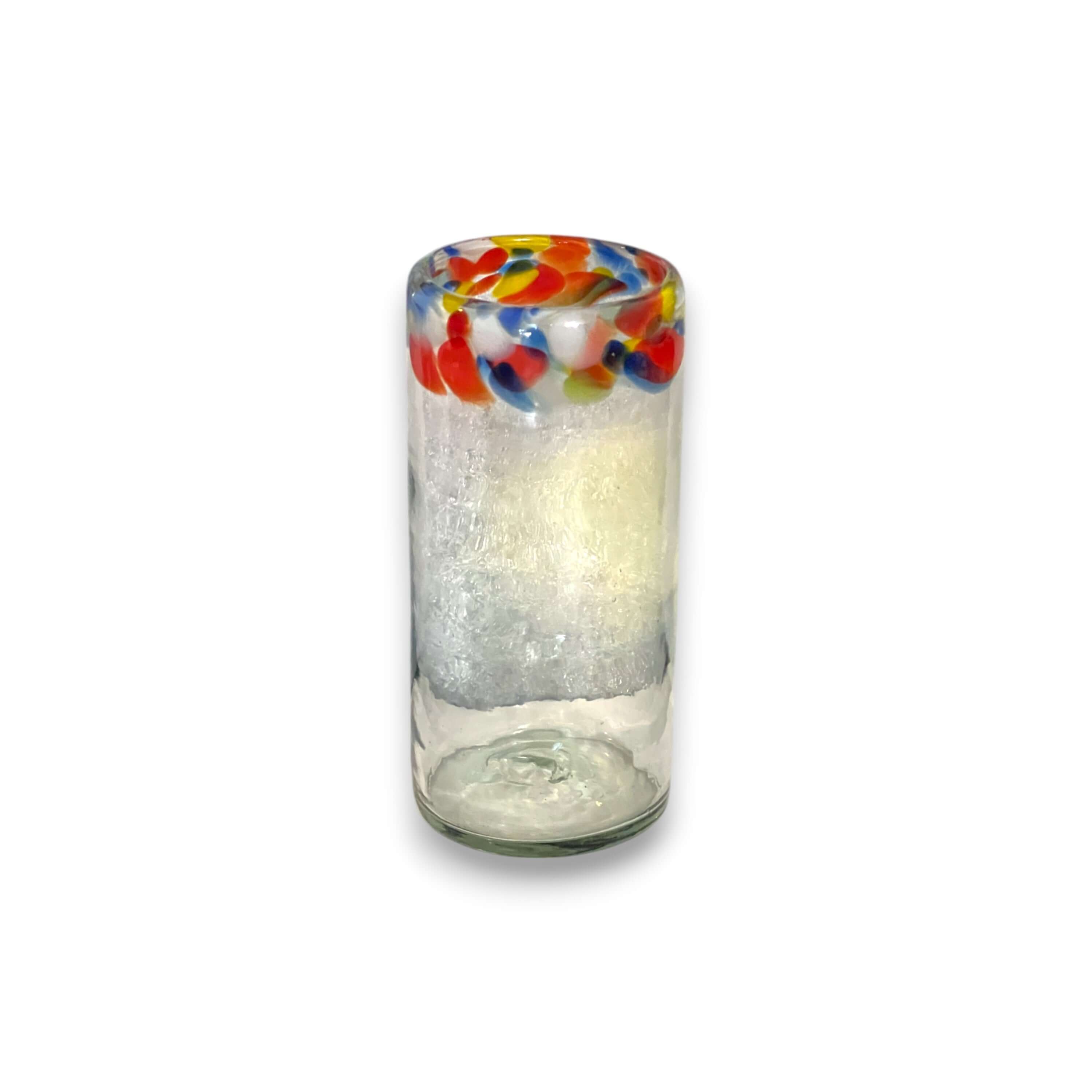 Hand Blown Tumbler Glass | Confetti Rim