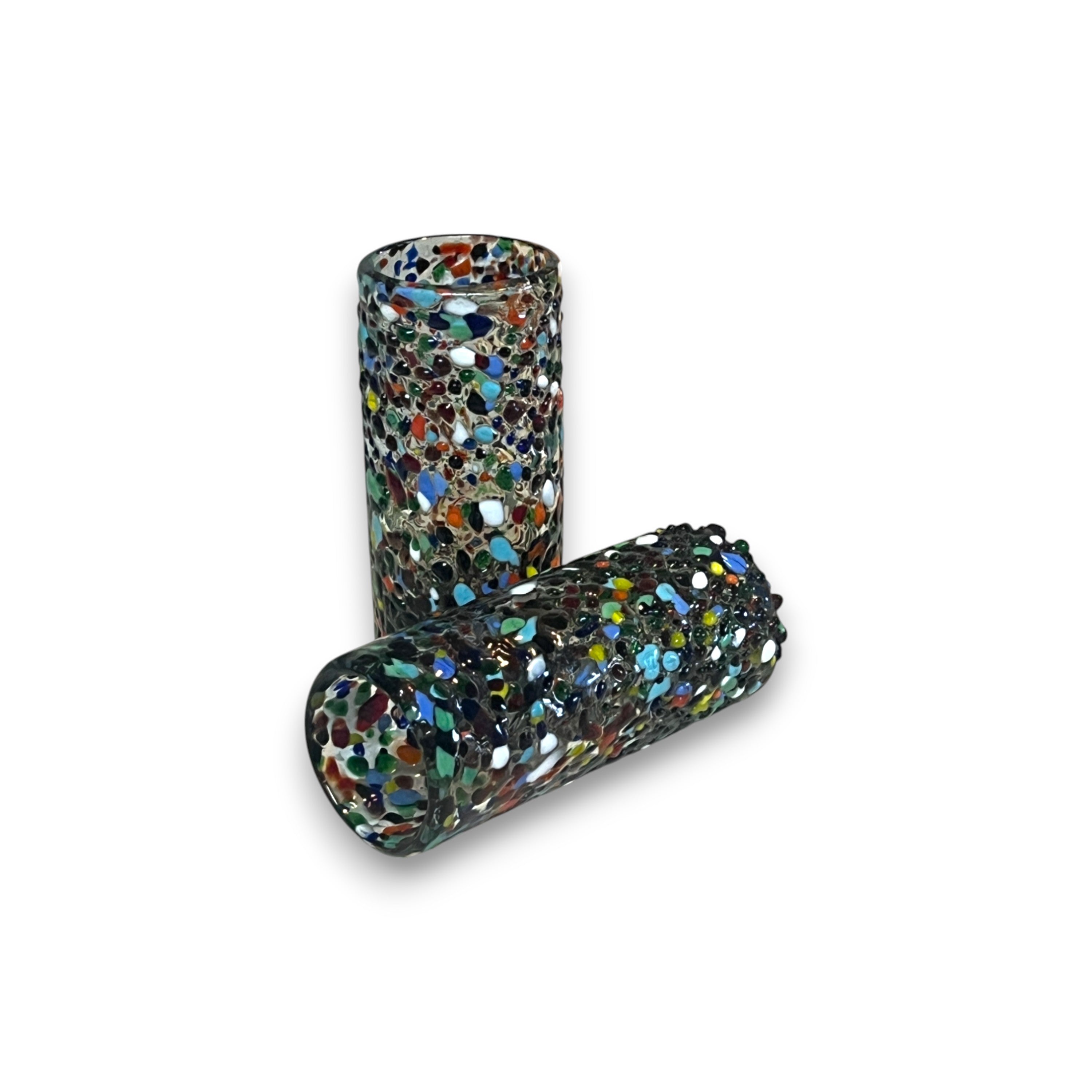 Hand Blown Double Shot Glass | Mexican Confetti Glassware