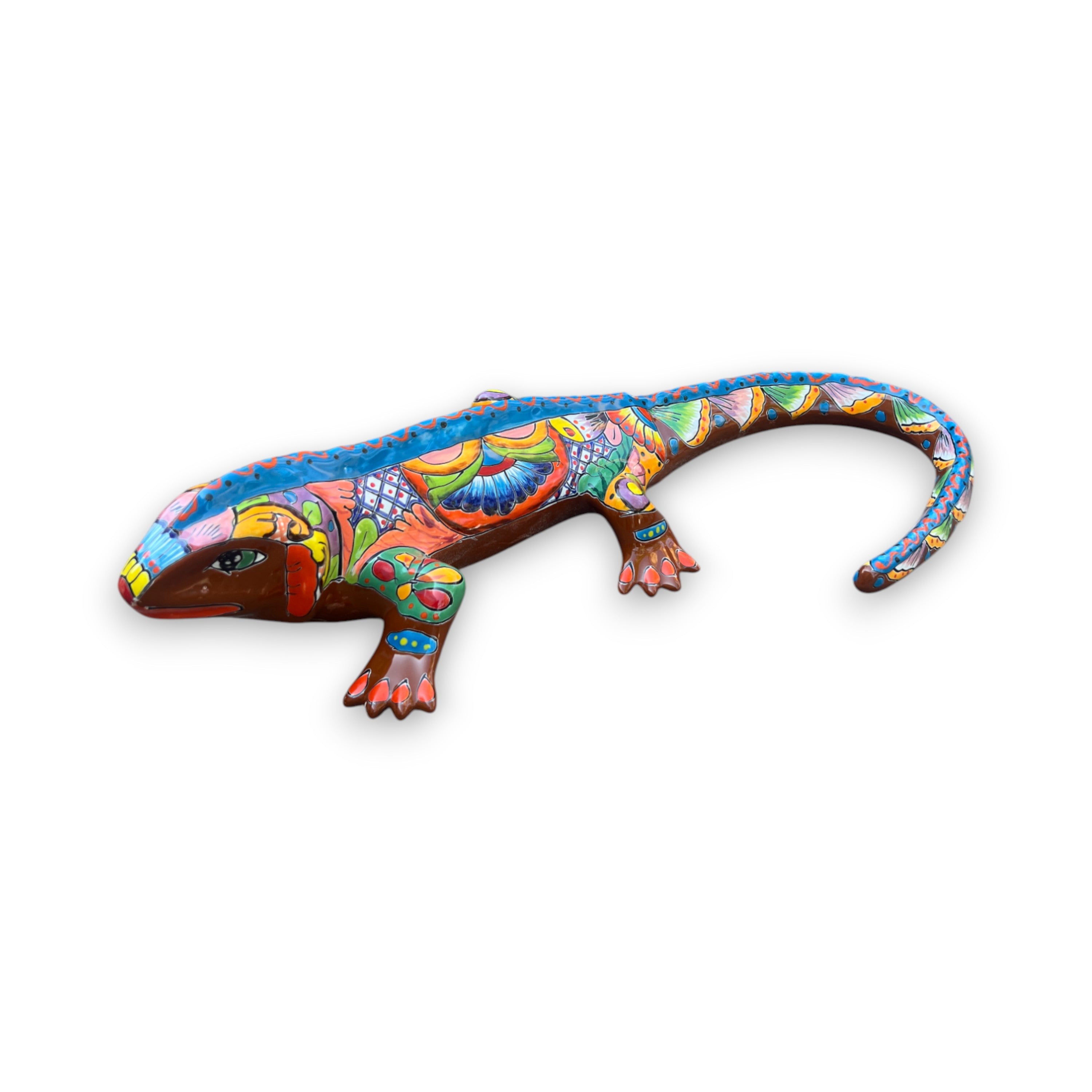 XL Talavera Iguana Statue | Hand-Painted Mexican Ceramic Art