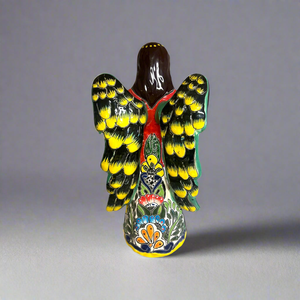 Talavera Angel Statue | Hand-Painted Mexican Ceramic Figurine