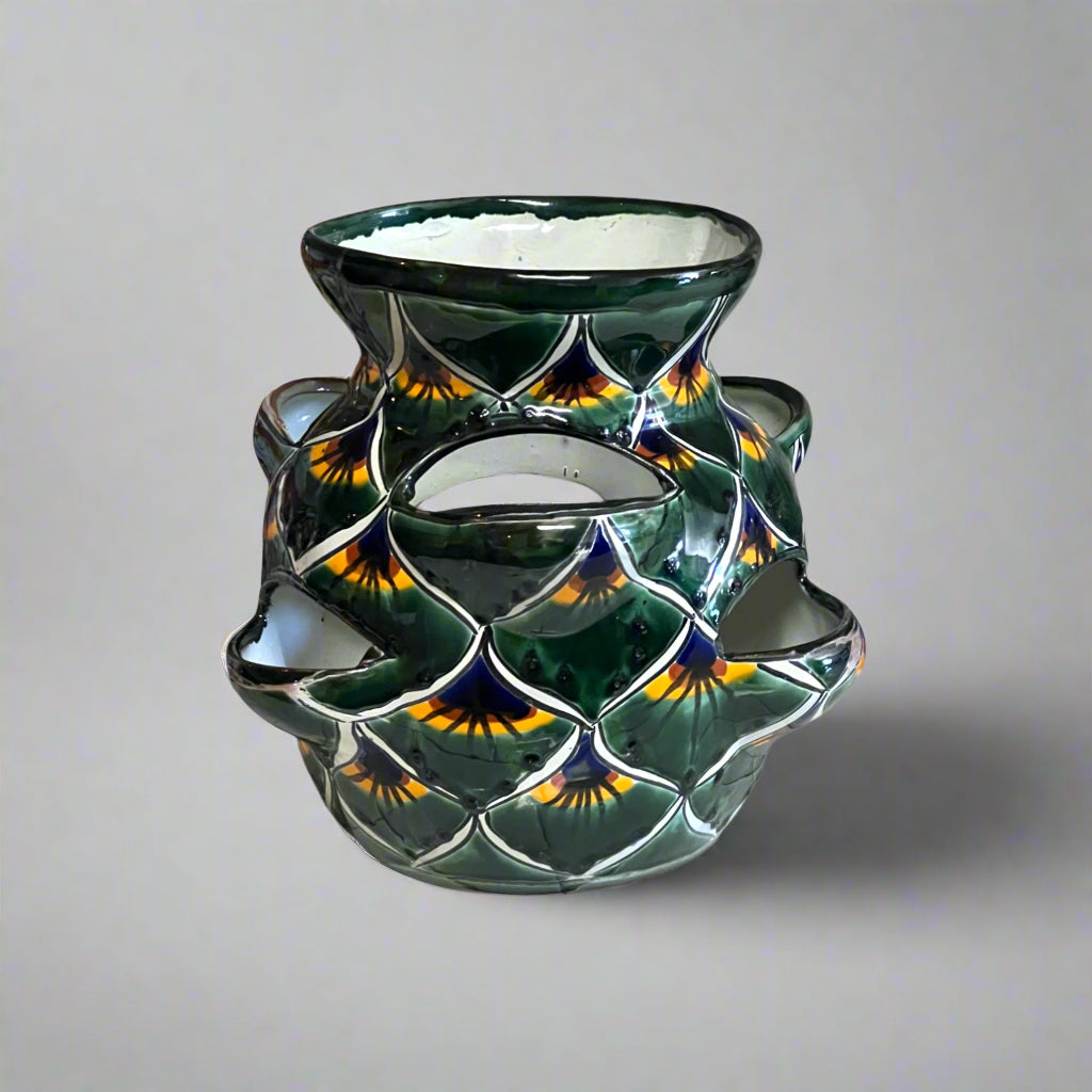 Talavera Strawberry Planter | Green Peacock Design