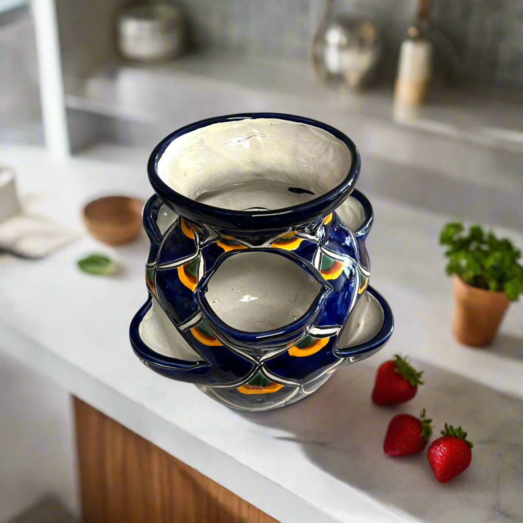 Talavera Strawberry Planter | Blue Peacock Design