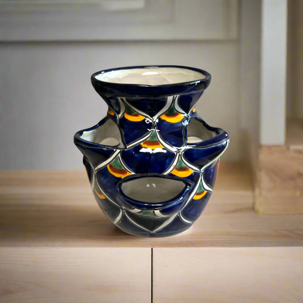 Talavera Strawberry Planter | Blue Peacock Design
