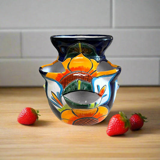 Talavera Strawberry Planter | Sunflower Lily Design