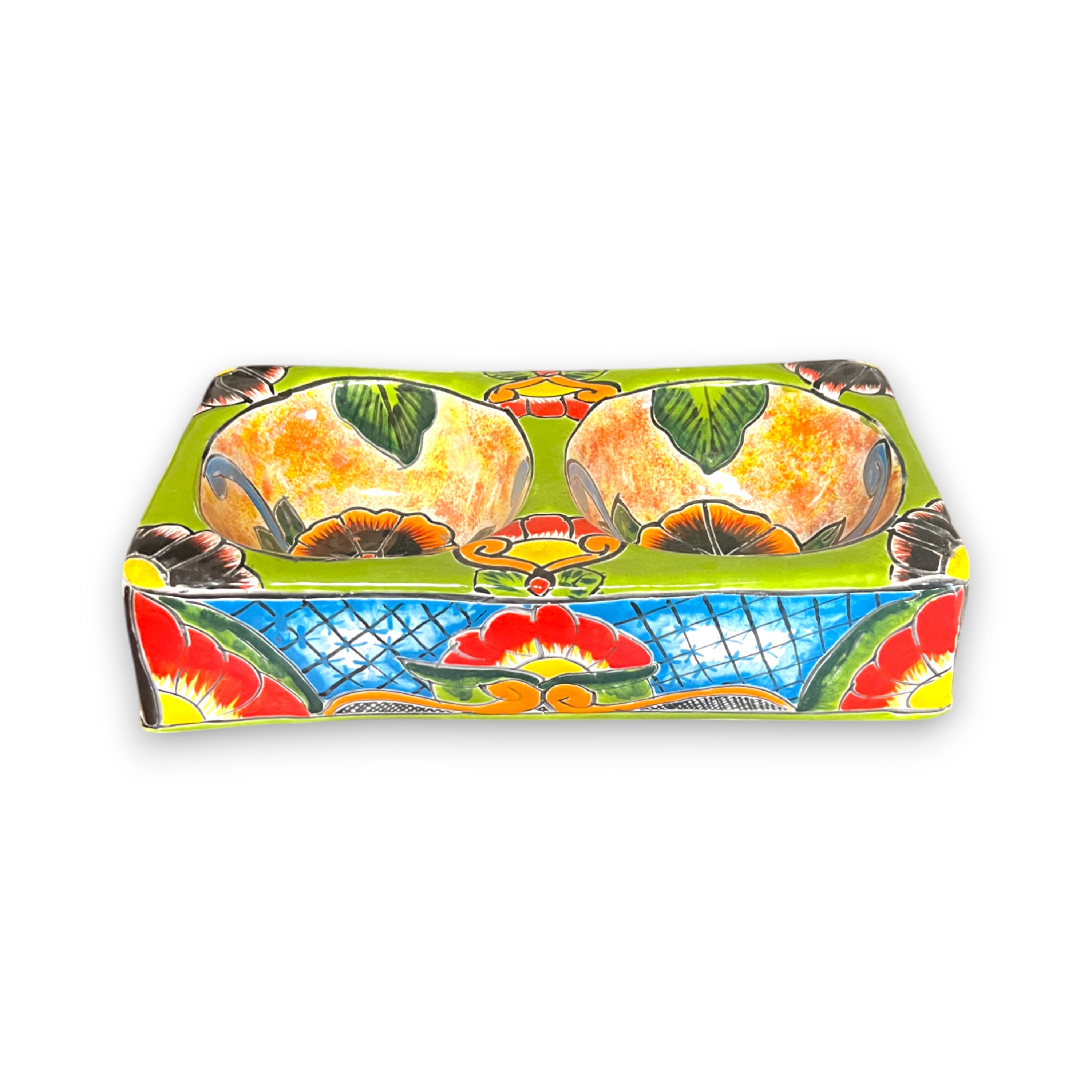 Colorful Talavera Dog Bowl | Hand-Painted Mexican Pet Dish