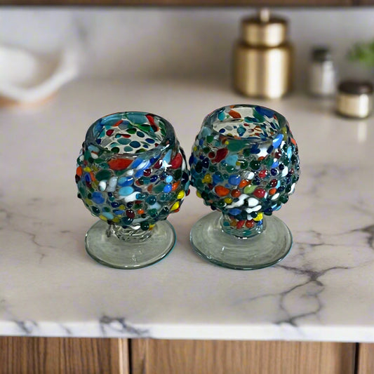 Confetti Rock Shot Glass | Handcrafted Mexican Cognac-Style Glass