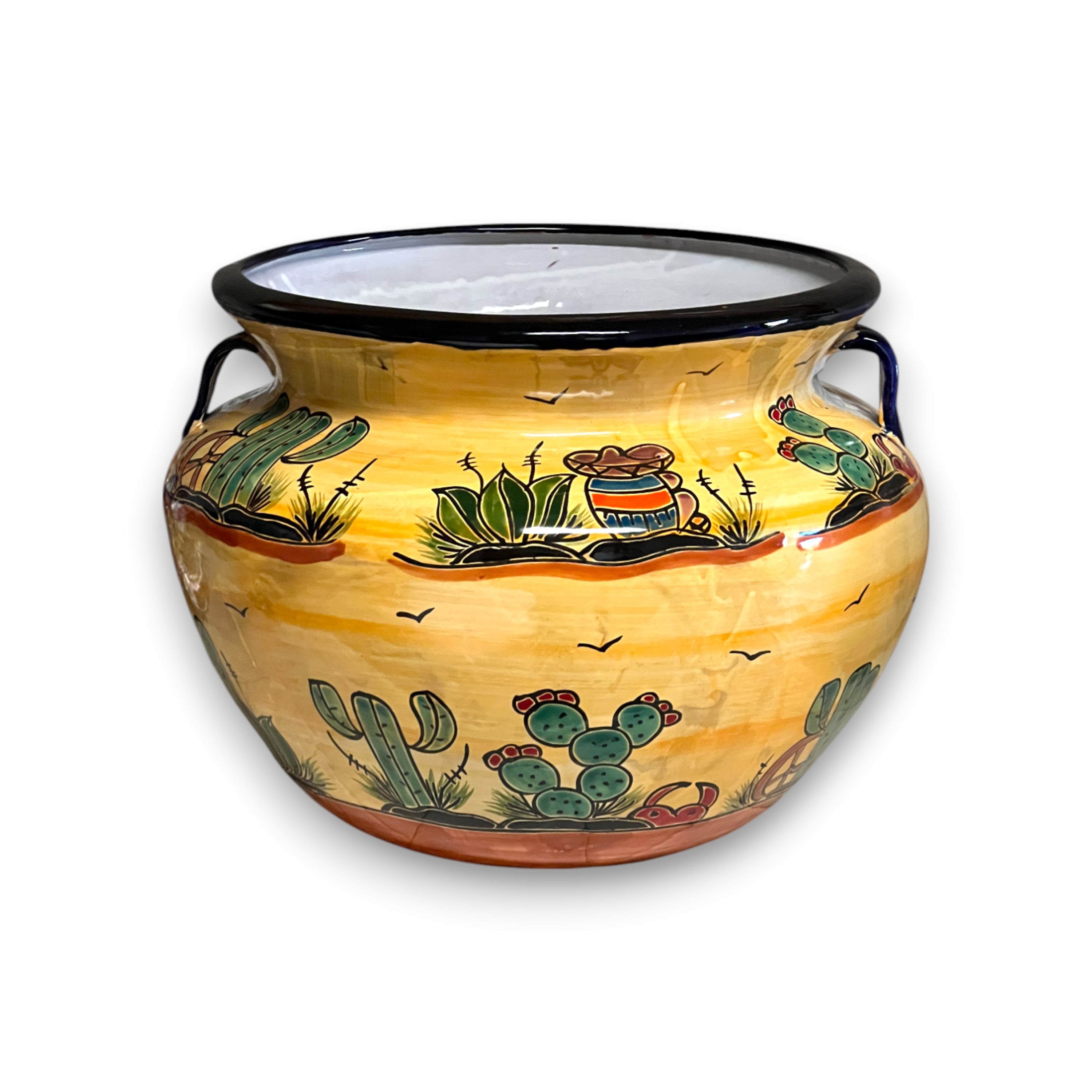 XL Talavera Flower Pot | Hand-Painted Desert Design Planter