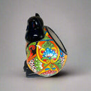 Fat Cat Talavera Planter | Handmade Mexican Pottery - hand-painted colorful chubby cat planter from Guanajuato, lead-free glazed